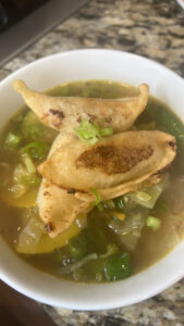 Hibachi Vegetable Soup with Potstickers