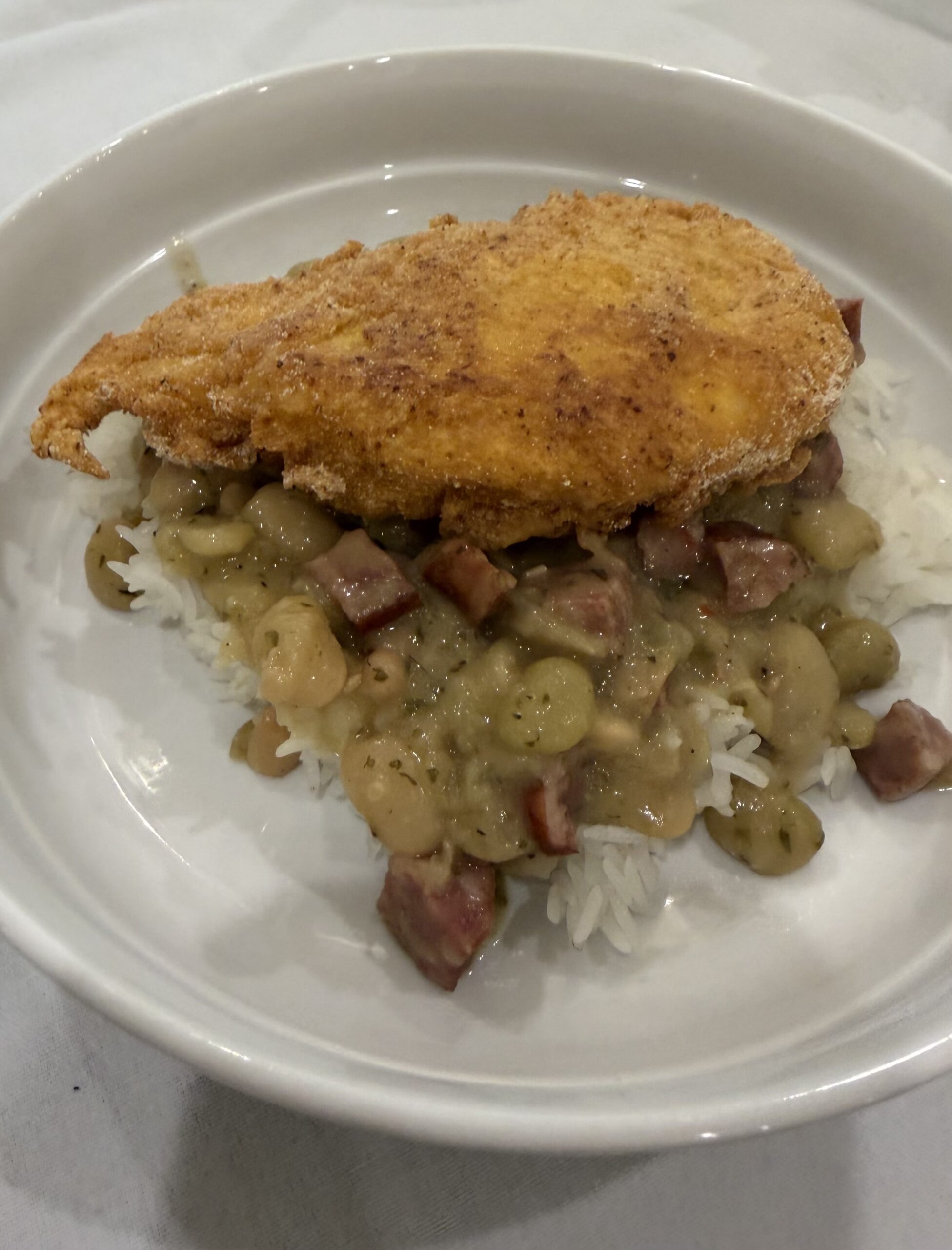Louisiana White Beans with Fried Fish and Cornbread